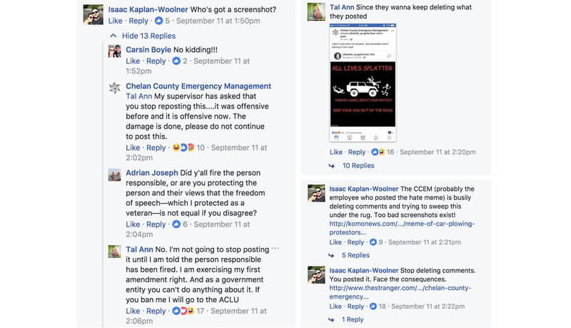 Illustration for article titled Sheriff’s Office Reportedly Puts ‘All Lives Splatter’ Meme Of Protesters Being Hit By Car On Facebook